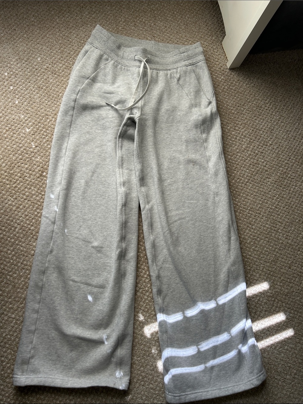 lululemon athletica Light Gray Wide-Leg Sweatpants